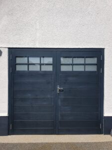 Custom made garage doors with glazing section