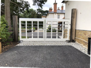 Custom White Driveway Gates