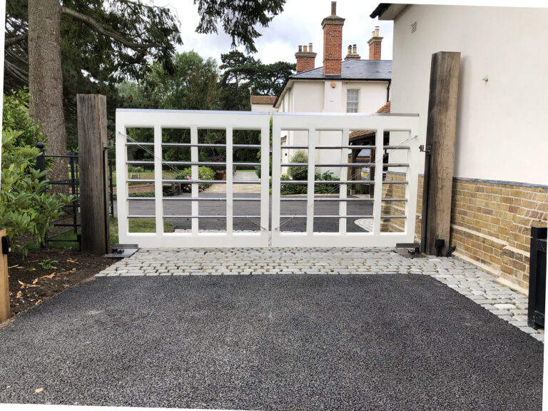 Custom White Driveway Gates