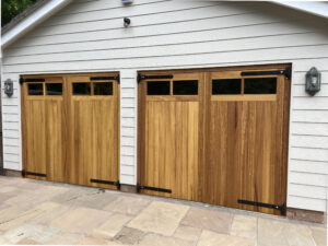 Double Garage Timber Doors with Glazed Section