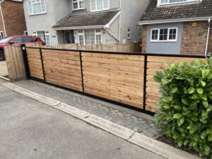 Timber Gates with Steel Frame