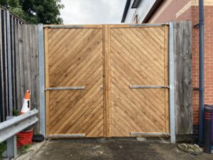 Timber Drive Gates with Steel Frame